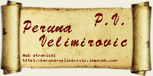 Peruna Velimirović vizit kartica